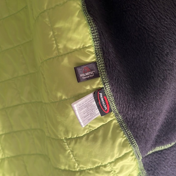 PATAGONIA Nano Puff Hybrid Polartec Primaloft Jacket Zip Men's XL Green Navy - Picture 5 of 5